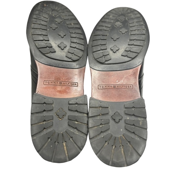 TOMMY HILFIGER Mens Chukka Boots 11 M Black Leather Oxford Boot Rubber Sole EUC - Picture 9 of 15